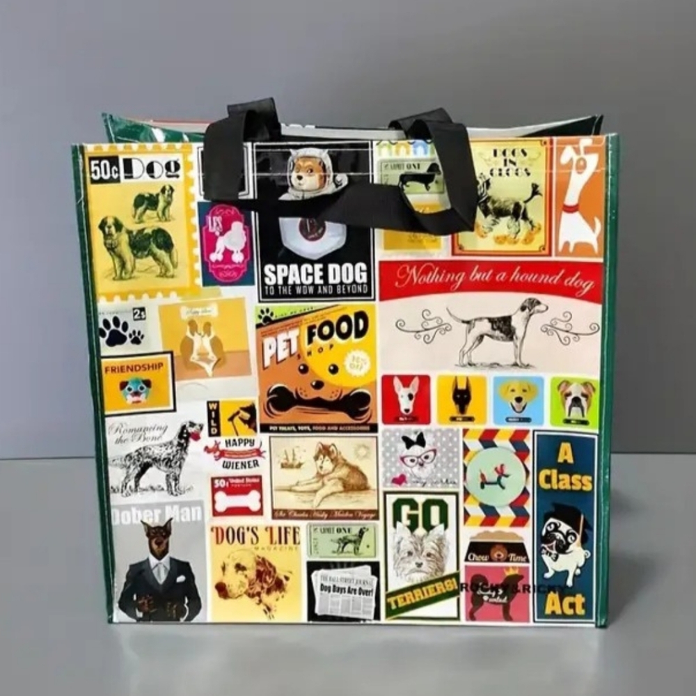 Vintage Reusable Grocery Shopping Tote Bag